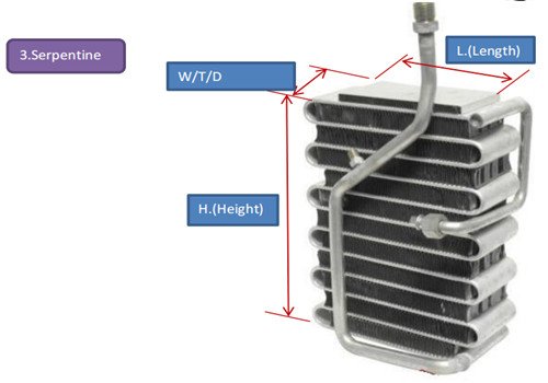 Serpentine Car Air Conditioning Evaporator